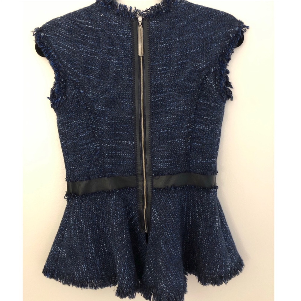 Rebecca Taylor Tweed Peplum Top - Picture 2 of 7